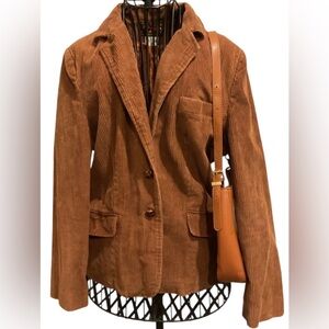 Brown Corduroy Women's Jacket/Blazer Size 10